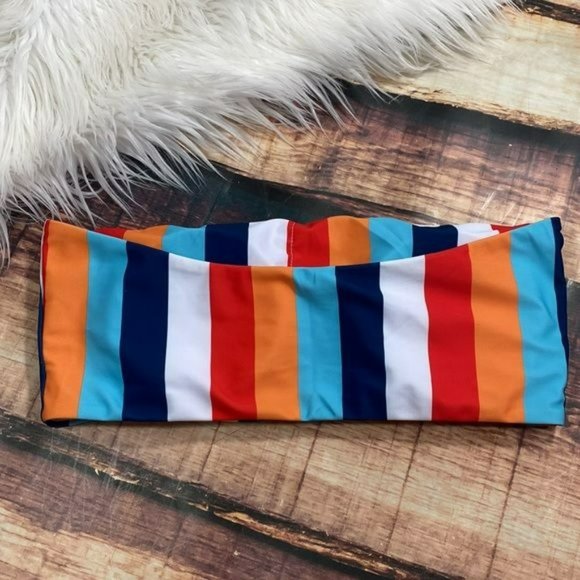 RELISTED Striped Colorblock Bandeau Bikini Top - Picture 5 of 7
